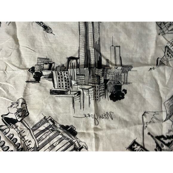 Echo Silk Handkerchief Scarf City Sketch Print New York Rome Tokyo Shanghai Vtg - Picture 5 of 7
